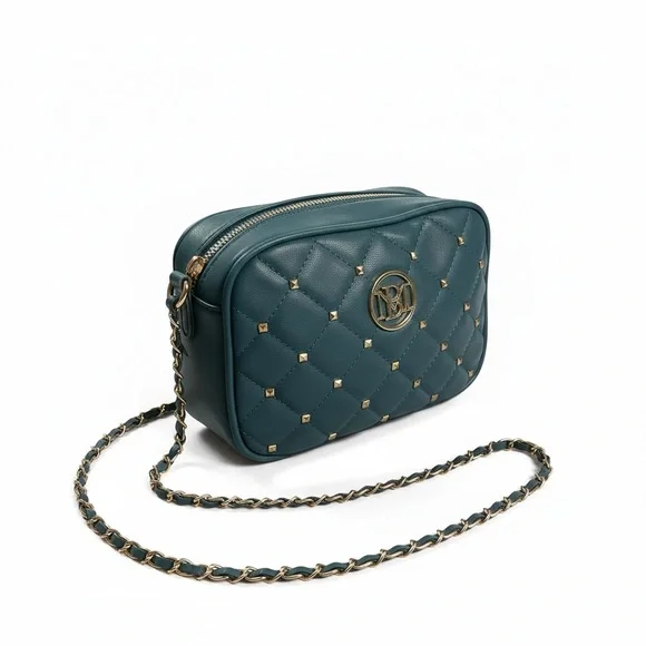 Badgley Mischka Teal & Gold Quilted Crossbody - Picture 2 of 10